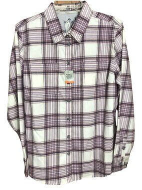 New Ridgecut Button Down Shirt Womens L Plaid Long-Sleeve Top Purple Flannel
